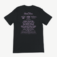 Introducing the 2026 Swallow Monogram Event T Shirt by Electric Picnic. This black, unisex tailored fit tee features “Electric Picnic” prominently in purple at the top, with multiple lines of purple artist and sponsor names underneath—emulating a classic music festival lineup. Made to order, it offers personalized comfort and style.