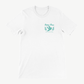 The Floral Swallows T Shirt by Electric Picnic features a white short-sleeve design with green text and a laurel graphic on the left chest that reads, “Creative Power, Made with Love and Effort.” This unisex tailored-fit, made-to-order t-shirt combines comfort and style.