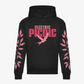 Sure! Here is a rewritten version of the sentence using your product data: The EP 2026 Click & Collect “Electric Tree Heavyweight Hoodie” features bold pink ELECTRIC PICNIC lettering, a pink bird silhouette, and pink leafy branch designs on both sleeves. The hoodie is displayed against a plain white background.