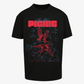 The EP 2026 Click & Collect "Click & Collect 2026 Neon Nature Event T Shirt" is a black t-shirt showcasing two red line-art birds, blue floral outlines, and bold red "Electric Picnic" lettering, with “Music and Arts Festival” in smaller text beneath.